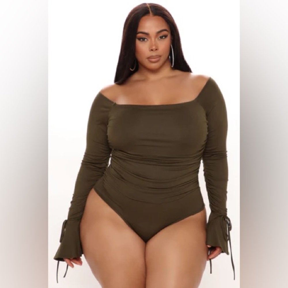 Olive Off The Shoulder Bodysuit